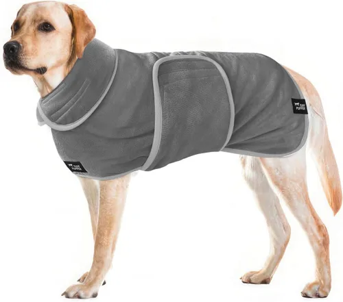 Vista 13 de Tuff Pupper Bata de baño para perro de secado rápido, toalla de felpa de 800 GSM, bata de baño súper absorbente para mascotas y cachorros, capucha