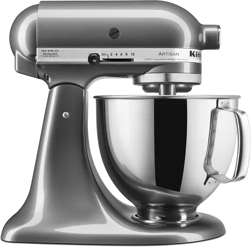 Vista 9 de KitchenAid KSM150PSCV Artisan Series Batidora de pie de 5 cuartos con escudo vertedor - Caviar