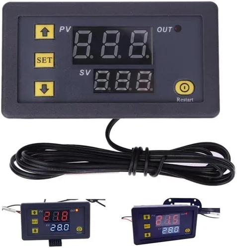 Vista 3 de W3230 Módulo controlador de temperatura LED digital Interruptor de termostato digital con sonda impermeable (12V 10A 120W) -67.0 °F-248.0 °F Salida