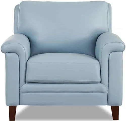 Vista 23 de Hydeline Westcott - Silla de cuero de grano superior, gris plateado, espuma viscoelástica y bobinas de bolsillo Plata Gris