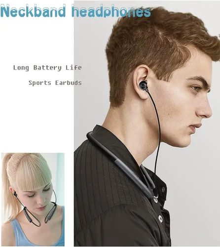Vista 3 de Auriculares Bluetooth inalámbricos con banda para el cuello 5.0 CVC 8.0 Auriculares deportivos impermeables con cancelación de ruido con micrófono