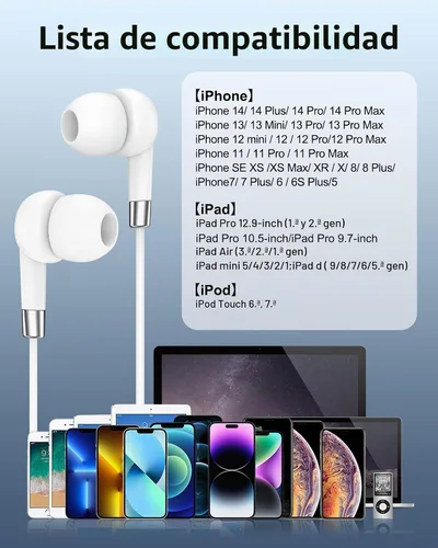 Vista 7 de Auriculares Lightning para Apple, auriculares con cable con micrófono para Blanco