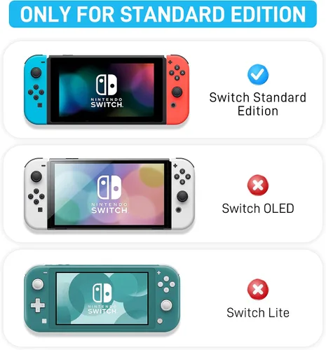 Vista 7 de GLDRAM Glitter Clear Case Compatible with Nintendo Switch, Anti-Scratch Hard Protective Skin Cover, Flash Shiny Switch Shell Accessories Bundle with