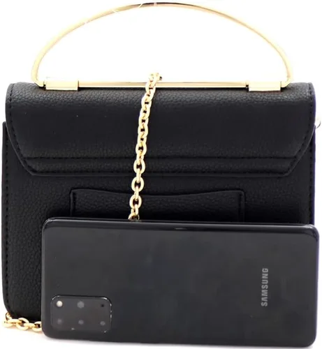 Vista 7 de Elegante bolso de mano pequeño de metal con asa superior simple y minimalista