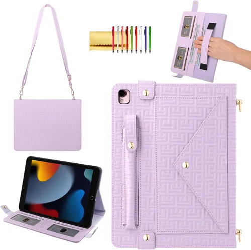 Vista 26 de Funda tipo bolso para iPad mini de 5ª/4ª/3ª/2ª/1ª generación de 7.9 pulgadas, Techcircle funda ligera tipo folio con soporte bandolera con billetera