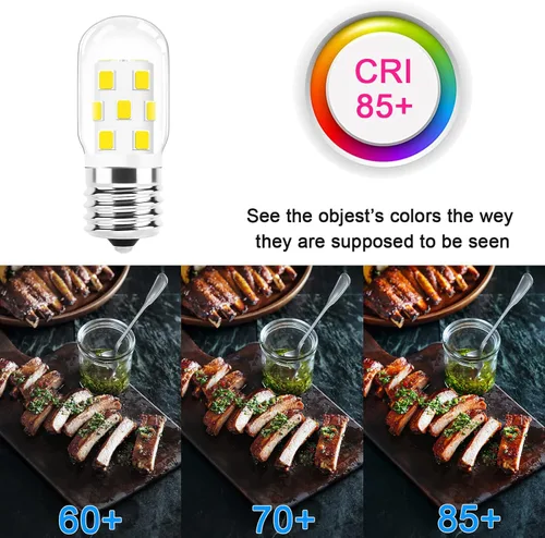 Vista 4 de Bombilla LED E17 regulable, equivalente a 30-40 W de incandescente, blanco natural 4000K, apta para microondas sobre la estufa de LG Whirlpool