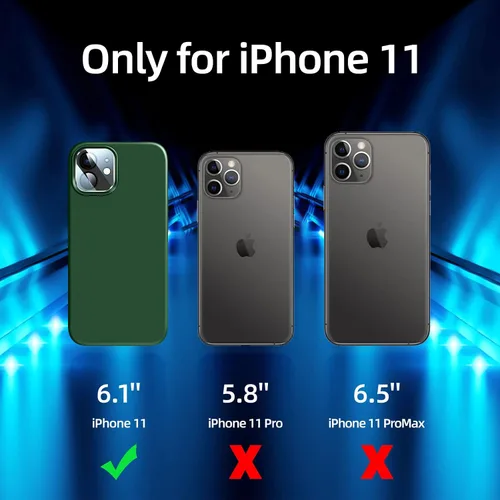 Vista 6 de Funda de silicona para iPhone 11 con protector de pantalla, funda de silicona para iPhone 11 i Phone 11 funda para, delgada funda protectora