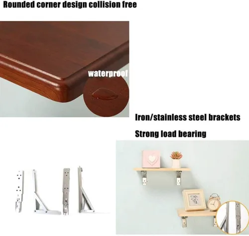 Vista 6 de Mesa plegable de pared, escritorio de aprendizaje para computadora, escritorio de estudio, mesa auxiliar de doble soporte, escritorio de caballete