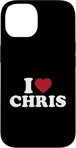 Vista 4 de Funda con corazón rojo para iPhone 16 I Love Chris, I Heart Chris