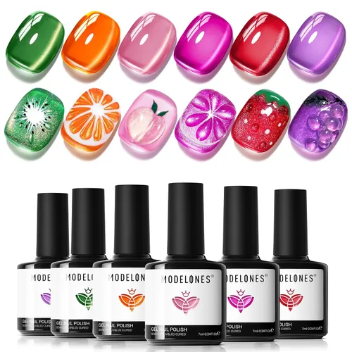 Vista 25 de modelones Imanes de uñas con imán de ojo de gato, ojo de gato, color marrón Juego de imanes de ojo de gato rosa bebé A A A