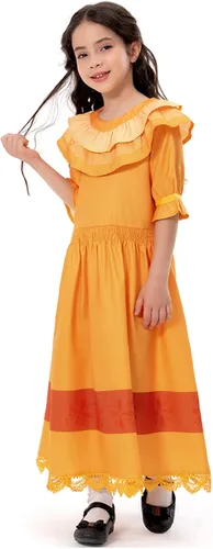 Vista 4 de Wasoie Disfraz de Pepa Isabela para adultos, vestido de cosplay de Isabela Madrigal, Pepa, falda de princesa, traje de Halloween para niñas