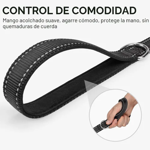 Vista 3 de Joytale - Correa reflectante de doble cara para perro, 6, 5 y 4 pies, resistente de nailon, asa acolchada, para pasear perros pequeños y medianos
