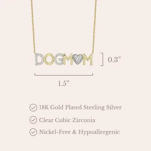 Vista 3 de SCAMPER & CO Collar con dije de circonita cúbica para mujer, collar de plata esterlina chapada en oro amarillo de 18 quilates, cadena de cuerda