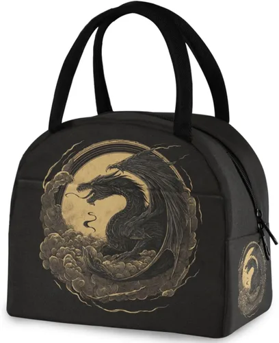 Vista 18 de Bolsa de almuerzo reutilizable para Halloween, colores arcoíris, murciélagos, estrellas, bolsa térmica aislada para el regreso a la escuela