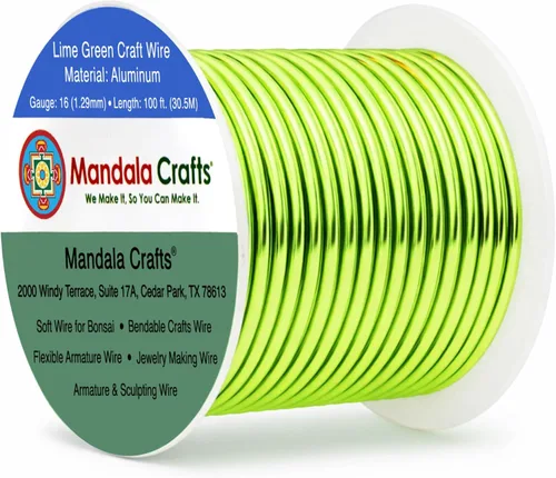 Vista 30 de Mandala Crafts - Alambre de aluminio anodizado de calibre 22 para hacer joyas - 137.2 m de alambre flexible surtido y coloreado - Doble para bonsái