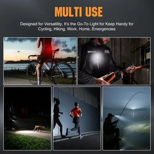 Vista 9 de VTIGER C1 Linterna EDC Recargable con Clip, Luz de Clip de 1300 Lúmenes Potente Portátil Mini con Clip Giratorio, Multi-Modo, IPX6 Resistente al