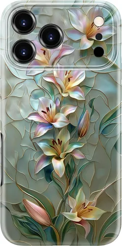 Vista 55 de LUMARKE Funda para iPhone 14/iPhone 13, lindo Y2K floral, carga inalámbrica Mosaico Tortuga Shell