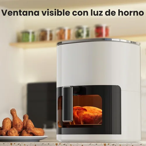 Vista 5 de Simple Deluxe Freidora de aire digital de 6.34 cuartos de galón con ventana visible, 12 funciones preestablecidas, cesta antiadherente y apta