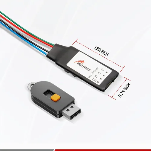 Vista 5 de RED WOLF Regulador de voltaje DC 12V a 3.3V 5V 6V 9V convertidor reductor adaptador de voltaje de fuente de alimentación, salida 2A corriente máxima