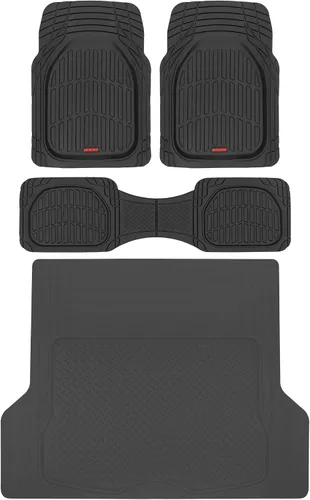 Vista 11 de Motor Trend FlexTough 4 piezas de alfombrillas resistentes para coches, camiones, SUV, juego completo de alfombrillas para automóvil, delanteras