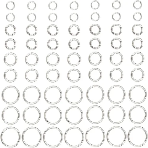 Vista 24 de SUNNYCLUE 1 caja de 400 piezas de anillos divididos anillos abiertos salto colorido aleación de metal conector de enlace dividido para accesorios