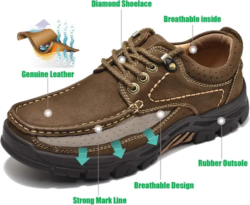Vista 2 de ZASDKN Zapatos casuales para hombre Zapatos de senderismo cómodos para caminar trabajo oficina vestido al aire libre