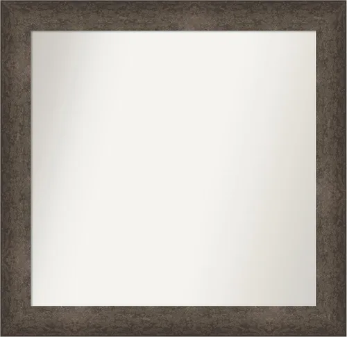 Vista 475 de Amanti Art Espejo de pared personalizado no biselado (25 x 25 pulgadas), marco de bronce acentuado, varios tamaños personalizados, espejo de baño