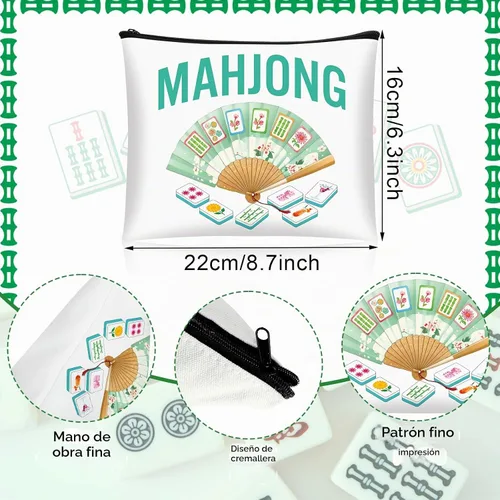 Vista 2 de 16 bolsas de maquillaje Mahjong para regalo de mujer, estilos 2