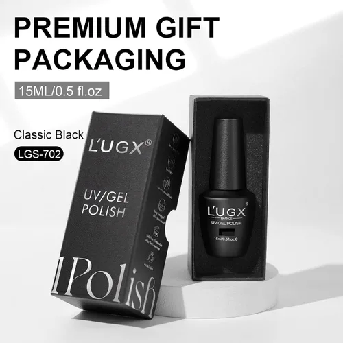 Vista 5 de L'UGX Esmalte de Uñas en Gel Negro Navideño 15ML (0.5 onzas líquidas) Removible Colores de Gel UV para Arte de Uñas Manicura y Pedicura DIY en Casa