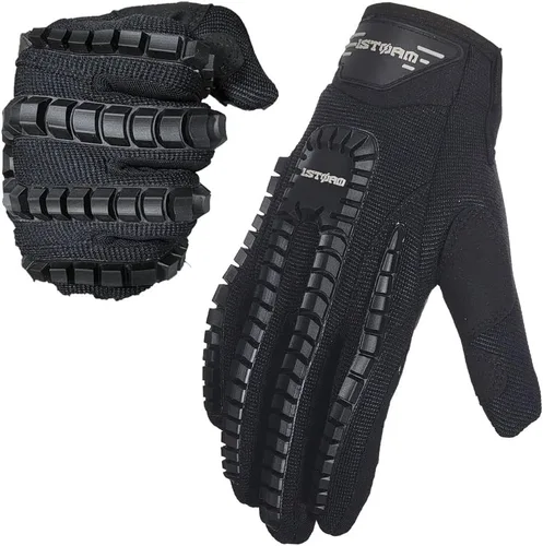 Vista 15 de Guantes adultos de motocross 1Storm para motocicleta, BMX, MX, ATV, bicicleta todoterreno, bicicleta, modelo de esqueleto para ciclismo
