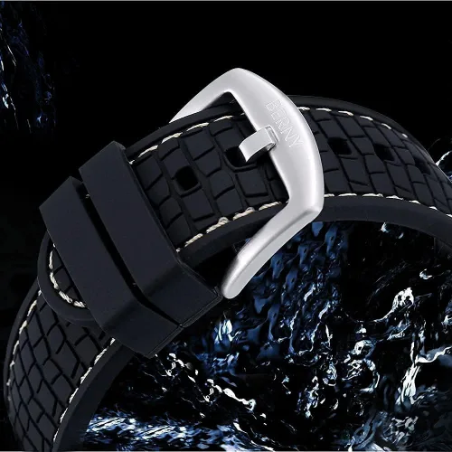 Vista 5 de BERNY Reloj mecánico automático para hombre, reloj de cuerda automática, resistente al agua, 20 ATM, cristal de zafiro, resistente a los arañazos