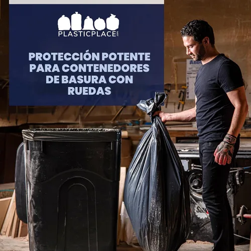 Vista 7 de Plasticplace Bolsas de basura negras resistentes de 95-96 galones - Grado contratista, bolsas de basura extragrandes para construcción y botes