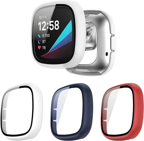Vista 13 de Paquete de 6 fundas protectoras de pantalla para Fitbit Sense 2 / Versa 4 [cobertura completa], parachoques de policarbonato duro, accesorios