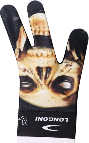 Vista 4 de Longoni Guante de taco de billar Fancy Skull 3 para mano izquierda