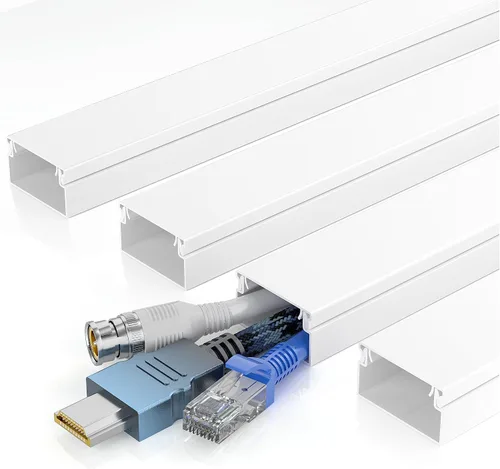 Vista 16 de Delamu Kit de cubierta de cable autoadhesivo de 100 pulgadas para TV montado en la pared, ocultador de cables pintable, sistema de gestión de cables