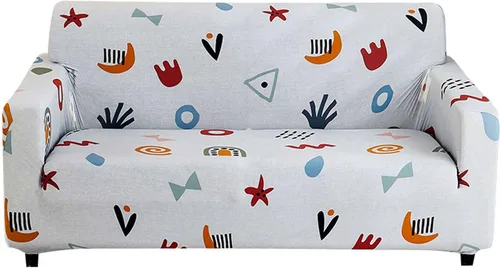 Vista 20 de MBROS Funda estampada para sofá, funda de sofá de tela elástica elástica, 1 pieza, antideslizante, universal, de elastano, protector de muebles
