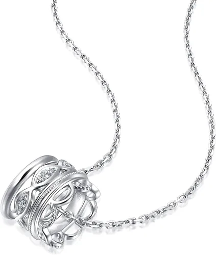 Vista 3 de CHOW SANG SANG 950 platino 0034 quilates color D-K claridad IF-VS2 collar de aro de diamante para mujer 92325N 185 pulgadas 185in Metal Diamante