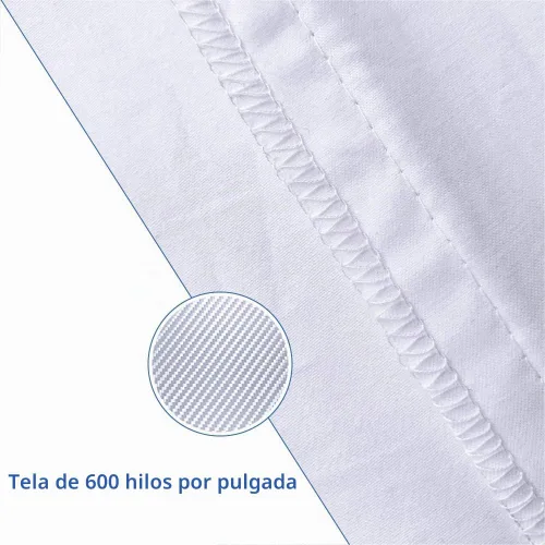 Vista 5 de Precoco Juego de 2 fundas de almohada Queen Fundas de almohada 100% algodón blanco tamaño Queen con 600 hilos Fundas de almohada estables