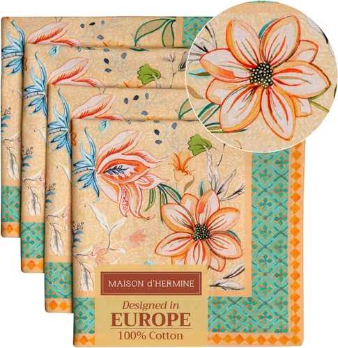 Vista 40 de Maison d' Hermine Juego de 4 servilletas de tela 100% algodón, suaves y duraderas, servilletas cuadradas reutilizables para uso diario, lavables