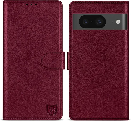 Vista 34 de ZZXX Funda tipo cartera para Google Pixel 8 con bloqueo RFID, ranura para tarjetas, función atril, cierre magnético, funda protectora de cuero