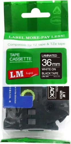 Vista 46 de 2/Pack LMe561 Premium 1.5" Black Print on Blue Label Tape, Compatible with Brother TZe-561 P-Touch Tape 36mm Laminated Replacement Label Tape.