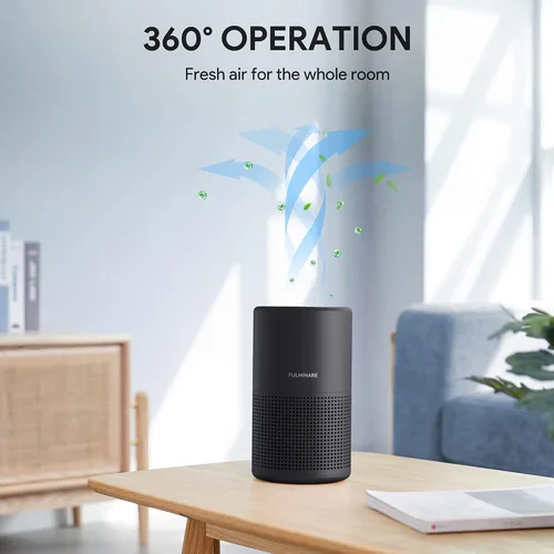 Vista 5 de Purificadores de aire para recámara, FULMINARE Filtro de aire HEPA H13 verdadero, limpiador de aire silencioso con luz nocturna, purificador de aire