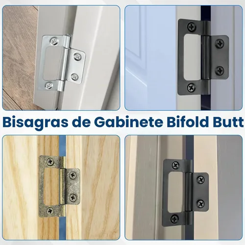 Vista 6 de SDTC Tech Paquete de 4 bisagras de puerta sin embutir con tornillos para muebles, ventanas, armarios, etc. - 2 x 0.9 pulgadas, color negro