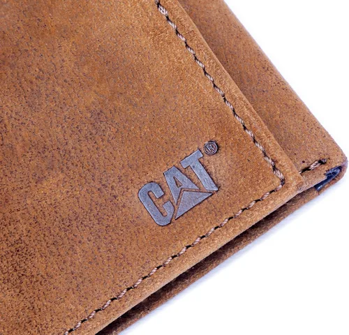 Vista 7 de Caterpillar Billetera triple de cuero para hombre con ventana de identificación