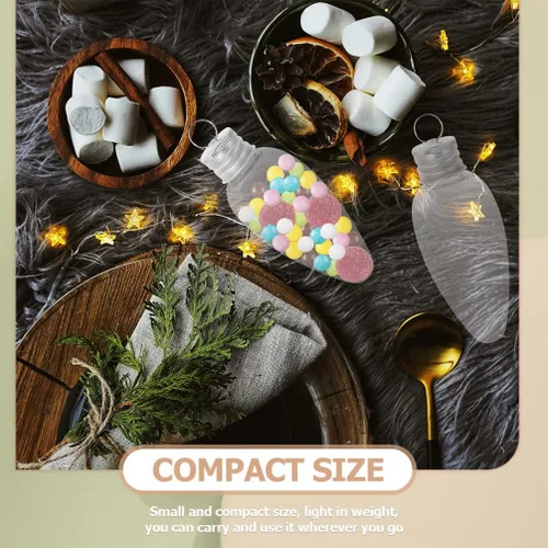 Vista 8 de Toddmomy 20 adornos de bombilla rellenables de Navidad, botellas de plástico transparente, contenedor de dulces para Navidad, manualidades