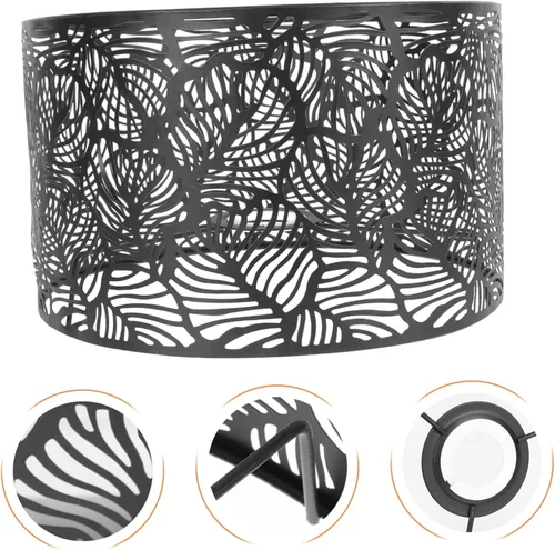 Vista 4 de Uonlytech Lámpara de pared de repuesto para lámpara de araña: pantalla de metal negro, lámpara tallada de mesa, lámpara de escritorio para lámpara