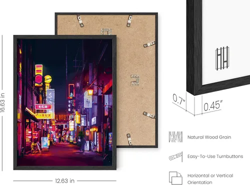 Vista 3 de Haus and Hues Póster de Tokio Arte de pared japonés Arte de pared de neón de anime japonés, arte de pared con luces de ciudad de Japón de Tokio
