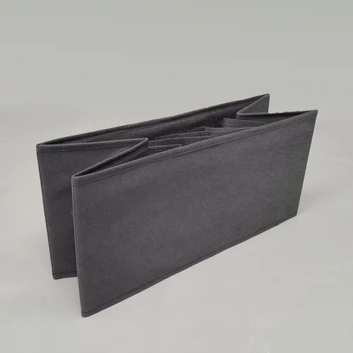 Vista 8 de FixtureDisplays® Organizador de armario para armario, papelera de almacenamiento de tela con 7 ranuras, color gris oscuro, divisores de cajones