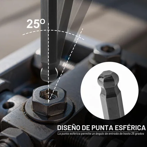 Vista 5 de Gunpla Juego de llaves hexagonales Allen de 36 piezas, llaves hexagonales de extremo de bola de brazo largo premium Paquete de 3 unidades Negro