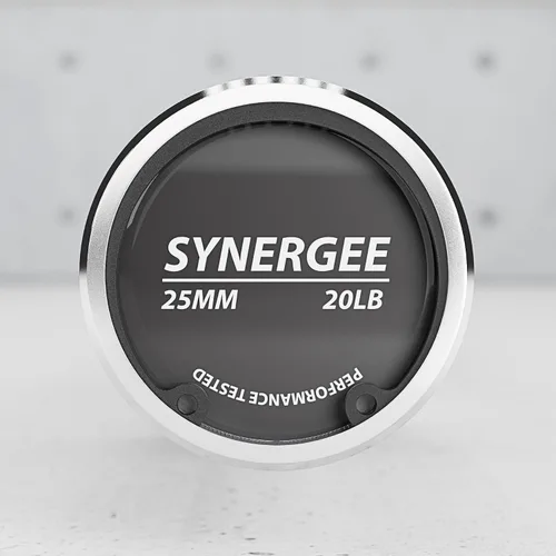 Vista 7 de Synergee Barra olímpica de 20 libras y 25 libras, barra de peso olímpica de 2 pulgadas para entrenamiento de fuerza, sentadillas, peso muerto